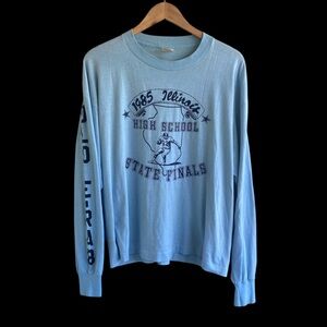 Vintage 80s 1985 Illinois High School State Final Longsleeve Shirt Football Tee